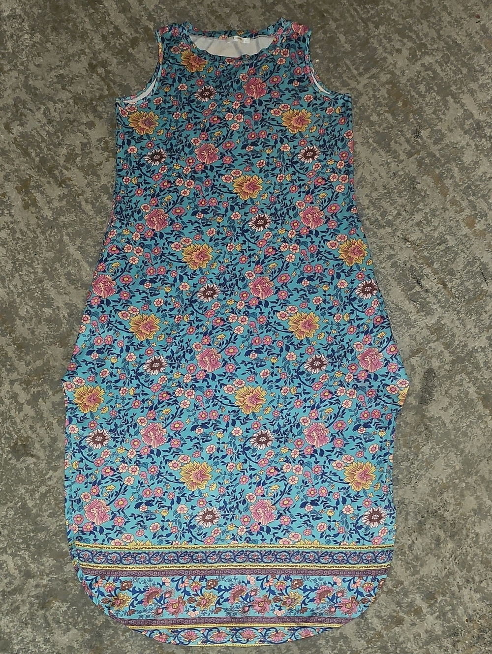 Hount Turquoise Floral Maxi Dress Large - Picture 2 of 10